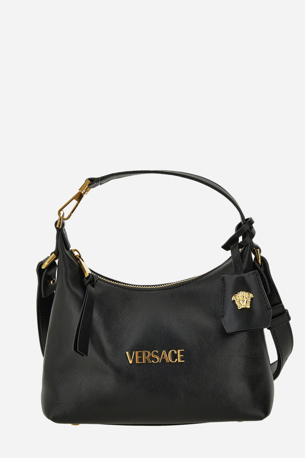Versace Tag Hobo In Lamb Leather