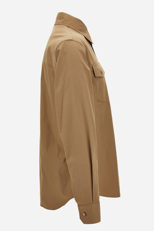 Informal Shirt In Cotton Twill Gabardine Wr+Versace Patch