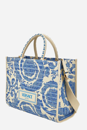 Athena Large Tote In Rafia Barocco-Calf Leather