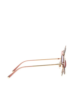 DOLCE & GABBANA FLOWER-SHAPED SUNGLASSES IN METALLIC FIBRE