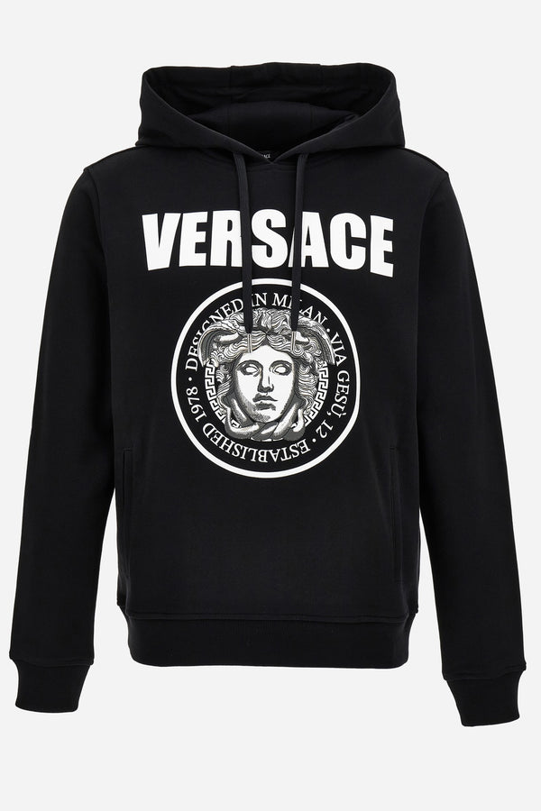 Sweatshirt In Non-Brushed Sweatshirt Fabric + Medusa Rock Print