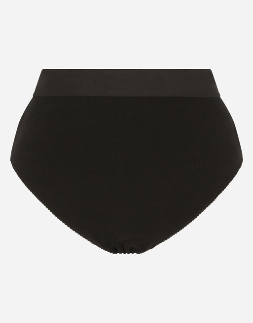 HIGH-WAISTED JERSEY BRIEFS WITH BRANDED ELASTIC