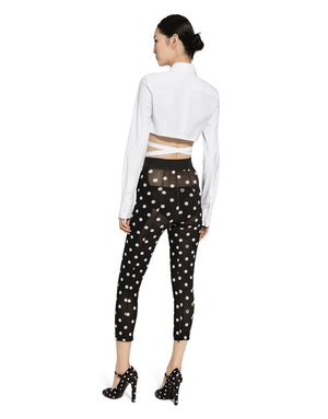 SHORT COTTON SHIRT WITH CROSSED LACES