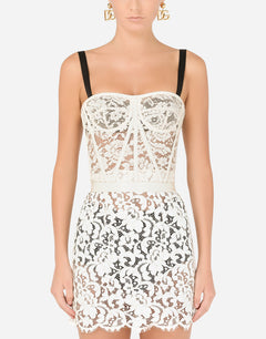 LAMINATED LACE BUSTIER