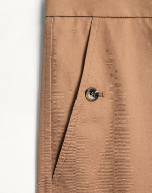 Pantalone In Gabardina Di Cotone Con Risvolto