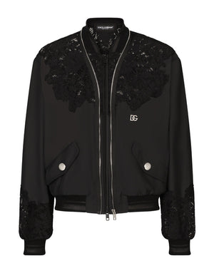 NYLON JACKET WITH LACE INSERTS AND DG PATCH