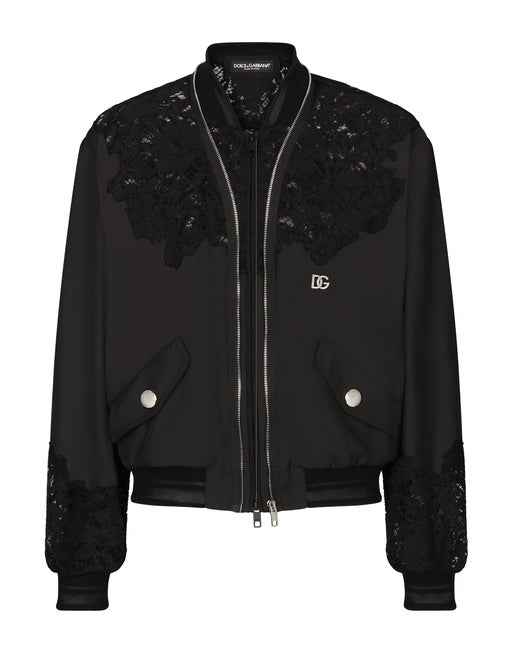 NYLON JACKET WITH LACE INSERTS AND DG PATCH