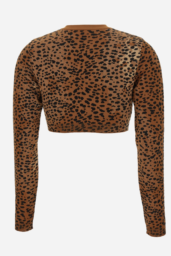 Knit Sweater In Leopard Jacquard Viscose