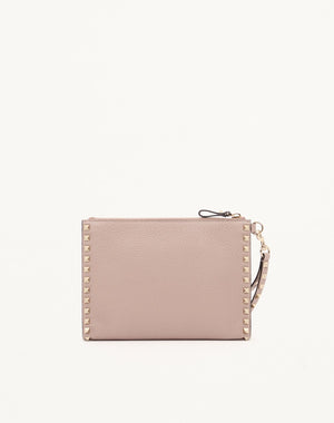 POUCH ROCKSTUD IN VITELLO GRANATO