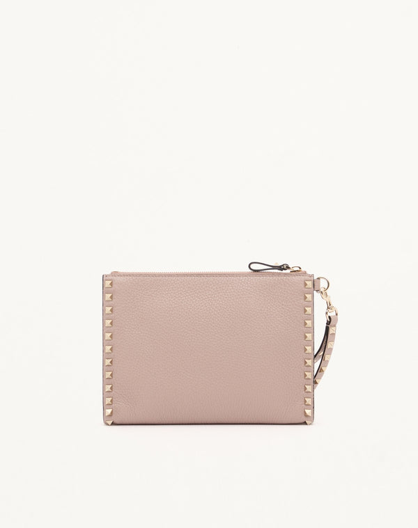 POUCH ROCKSTUD IN VITELLO GRANATO