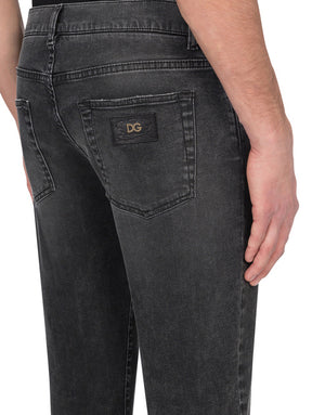 GRAY WASHED STRETCH SKINNY JEANS