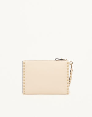 POUCH ROCKSTUD IN VITELLO GRANATO