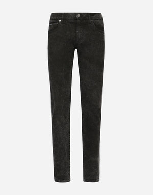 MARBLE-EFFECT SKINNY STRETCH JEANS