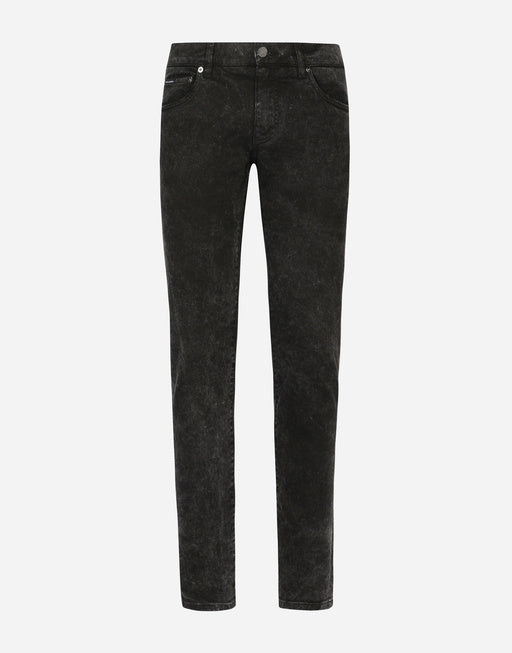 MARBLE-EFFECT SKINNY STRETCH JEANS