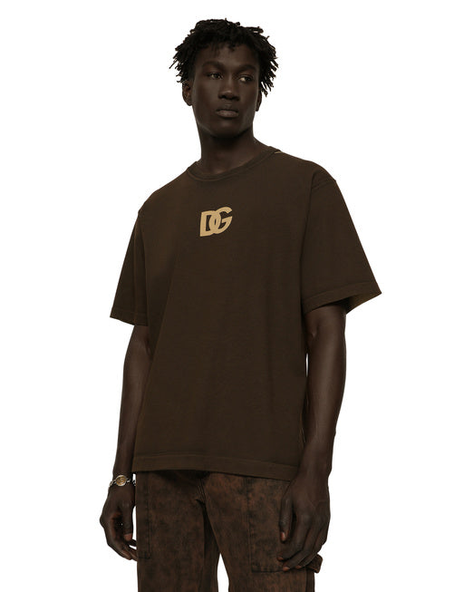 DG LOGO PRINT COTTON T-SHIRT