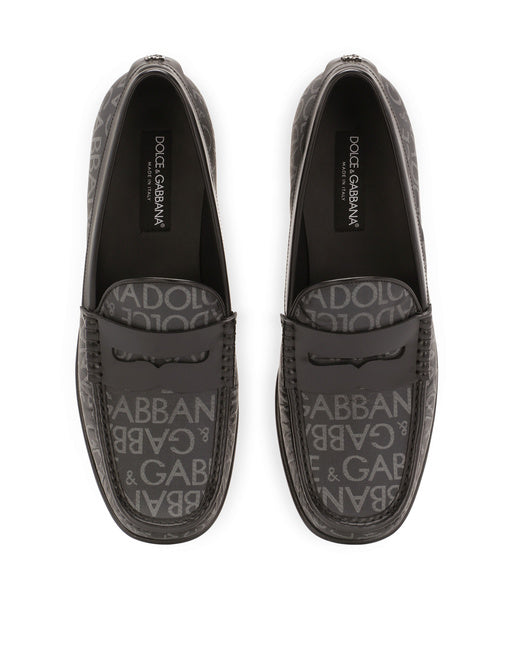 COATED JACQUARD LOAFERS
