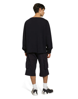 BOAT-NECK SWEATSHIRT WITH MARINA PRINT