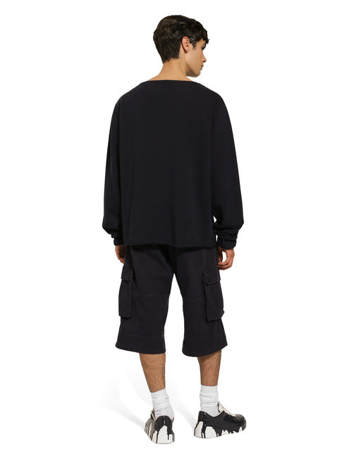 BOAT-NECK SWEATSHIRT WITH MARINA PRINT