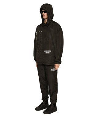 HOODED NYLON JACKET WITH DGVIB3 PRINT