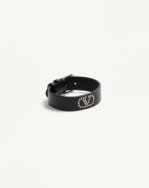 Bracciale Valentino Garavani Vlogo Signature In Pelle E Metallo