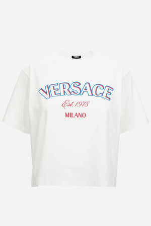 T-Shirt In Jersey Versace Milano Print