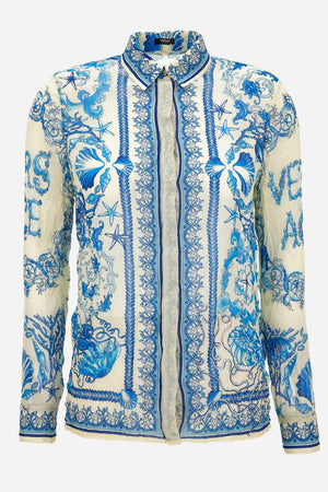 Formal Shirt In Underwater Barocco Bicolour Foulard On Techno Creponne
