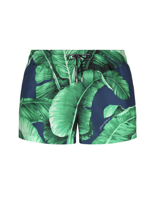 SWIM SHORTS WITH BANANA TREE PRINT