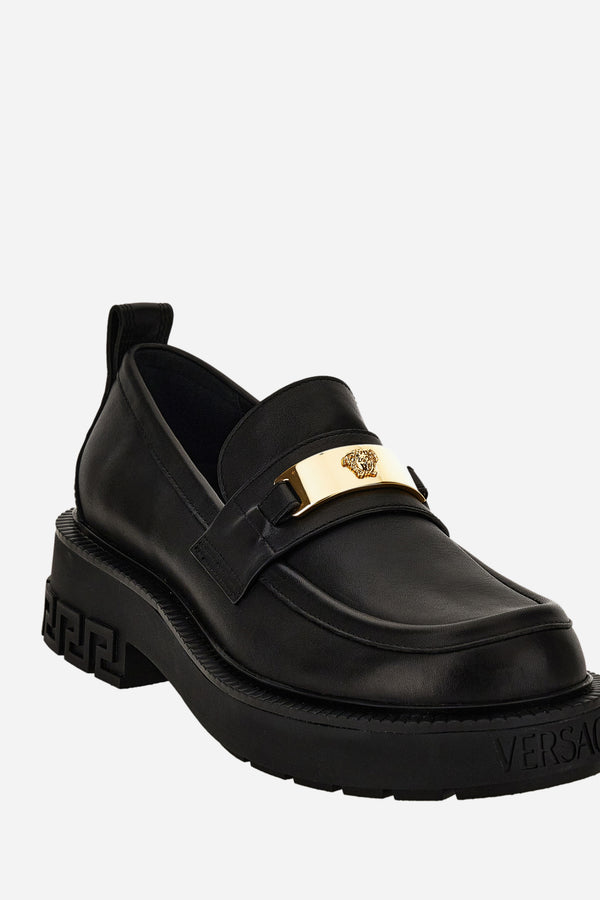 Versace Tank Loafer In Calf Leather