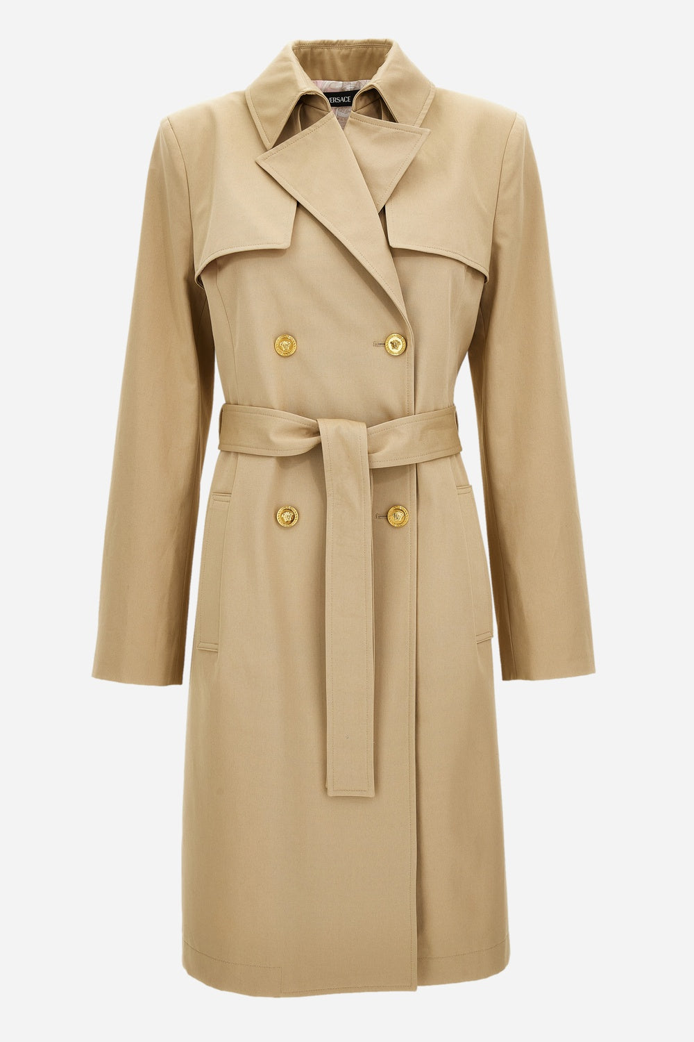 Trench/Parka In Cotton Fabric With Allover Chain Print Lining