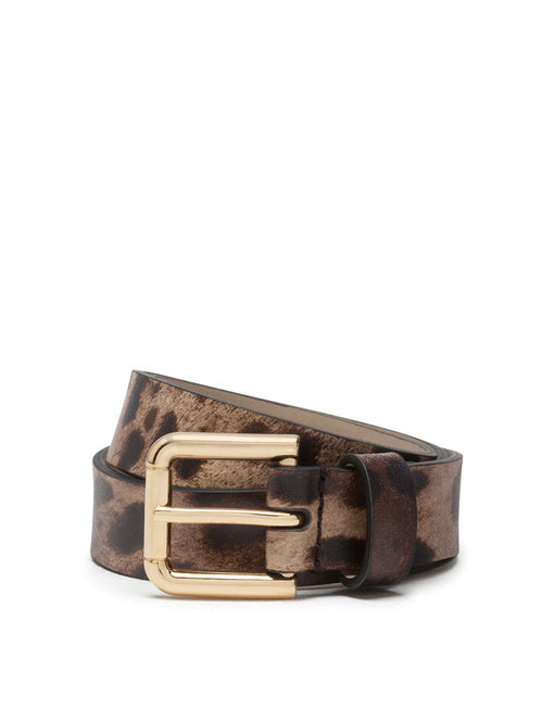 CALFSKIN BELT WITH LEOPARD PRINT