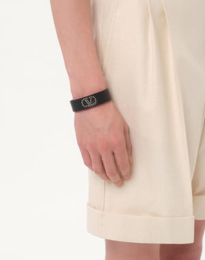 Bracciale Valentino Garavani Vlogo Signature In Pelle E Metallo