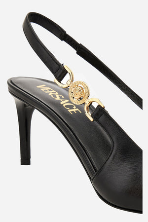 Medusa 95 Sling Back H.70 In Shiny Calf Leather-Metal Hardware
