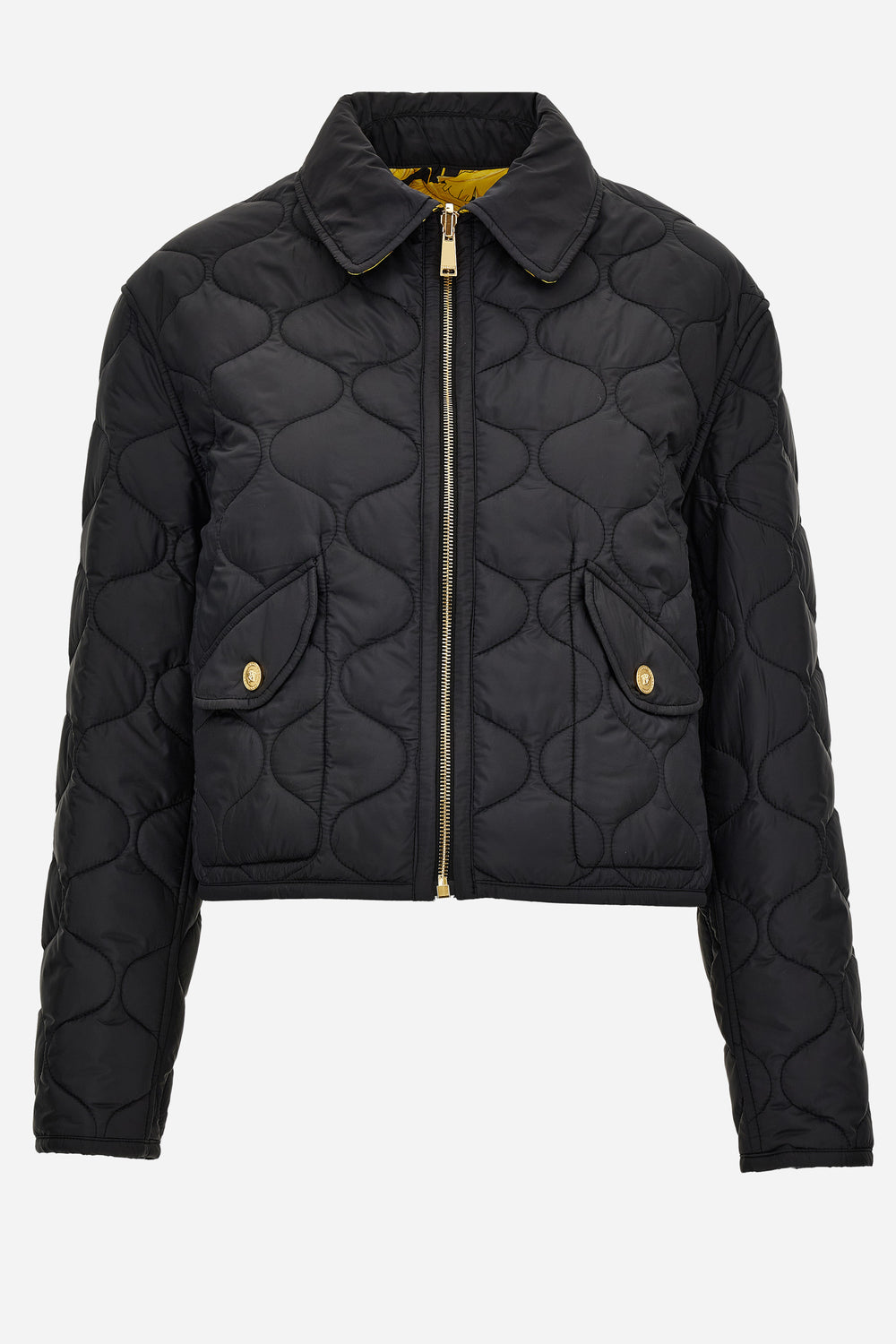Blouson In Nylon Fabric With Lining Baroque Palm Allover Print Reversible