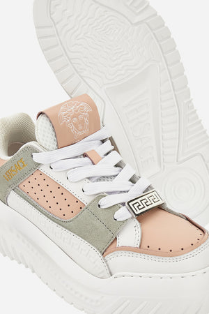 Oversize Court Sneaker In Calf Leather-Fabric