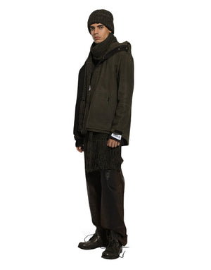 OVERSIZE COATED DENIM JEANS WITH SIDE POCKET
