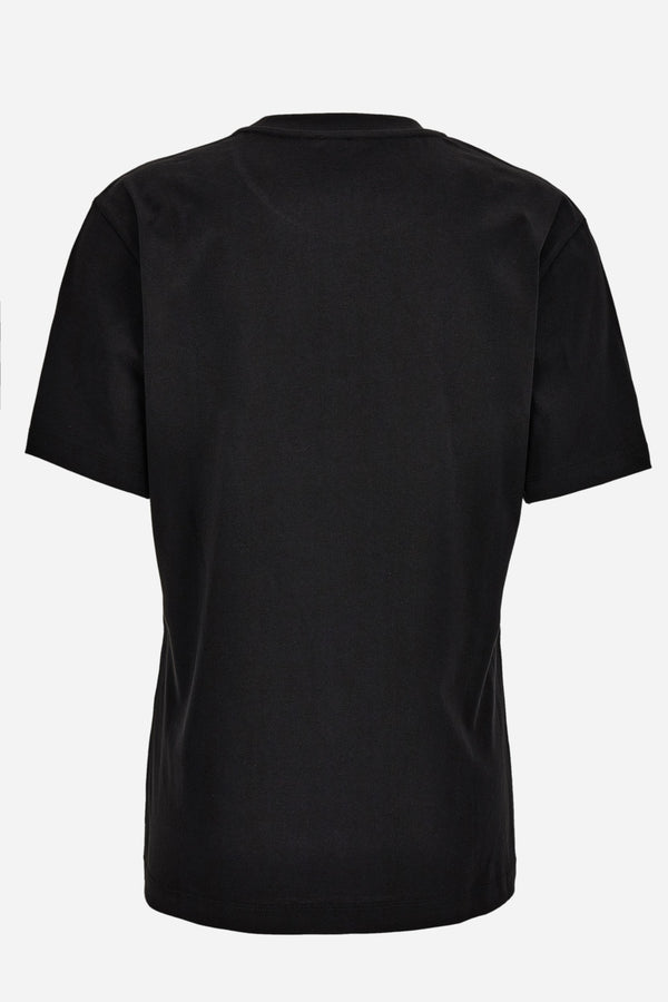 T-Shirt In Cotton Jersey Fabric With Medusa Hotfix Embroidery