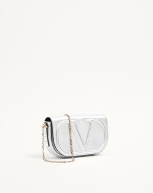 Pouch Con Catena Vlogo Walk In Nappa Metallizzata