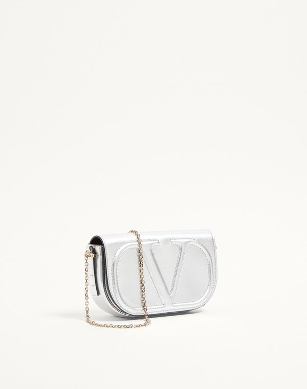 Pouch Con Catena Vlogo Walk In Nappa Metallizzata