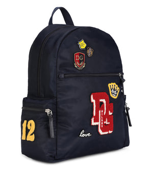 NYLON BACKPACK WITH PATCH DETAILING