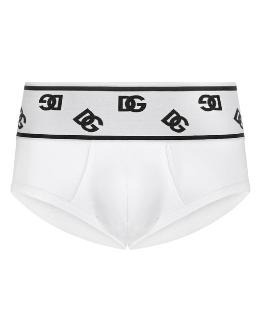 FINE-RIB COTTON BRANDO BRIEFS WITH DG LOGO