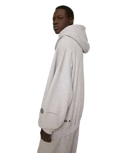 JERSEY HOODIE WITH LOGO PRINT