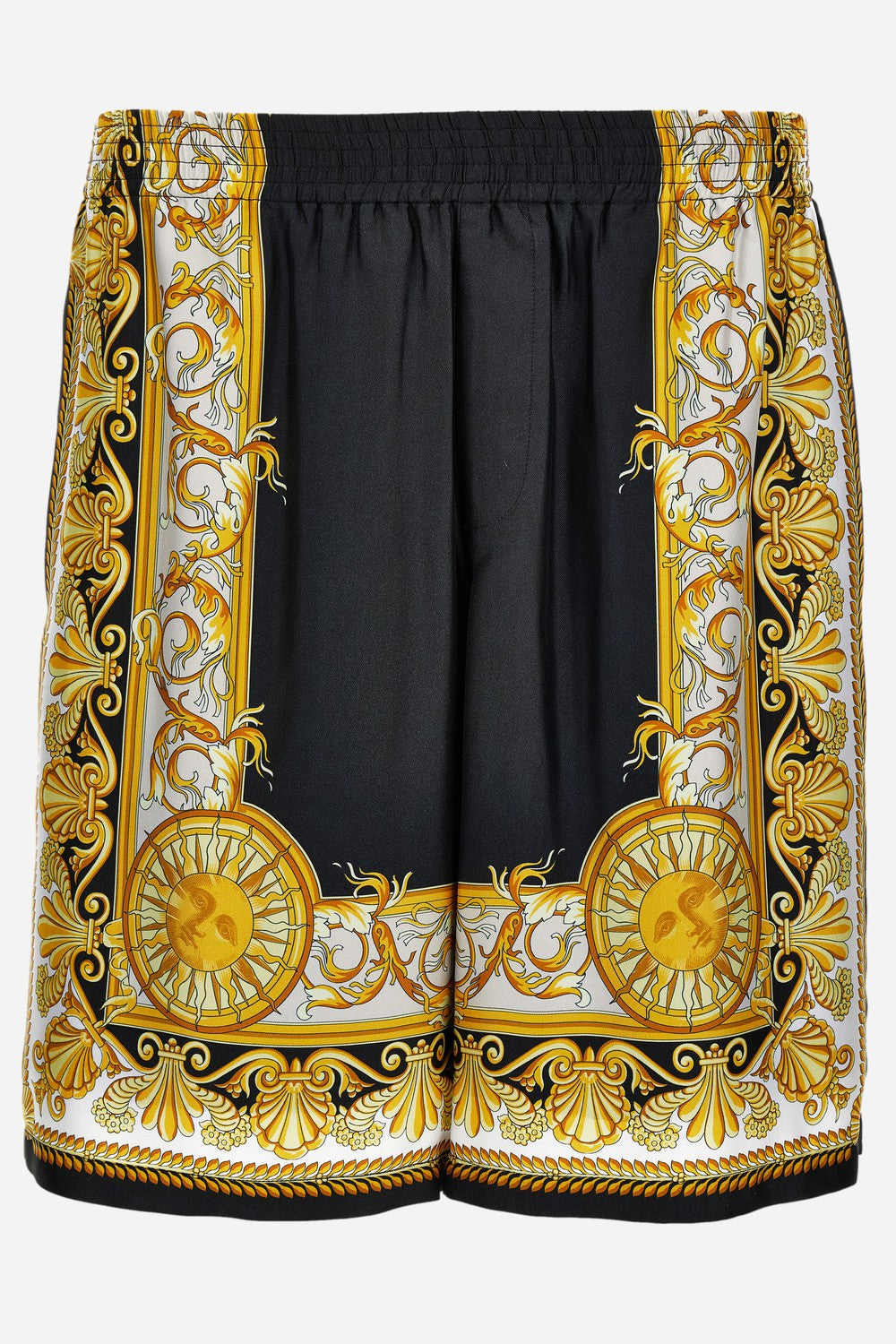 Shorts In Barocco Palm Print Silk Fabric