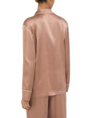 SATIN PAJAMA SHIRT WITH DG EMBROIDERY