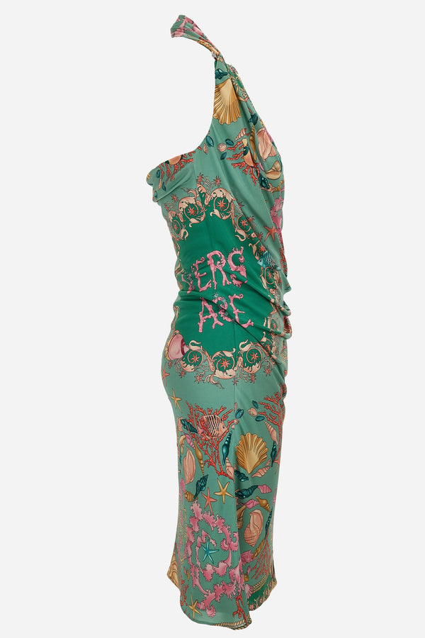 Dress In Underwater Barocco Foulard On Responsible Viscose Liquid Jersey