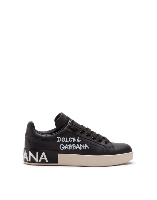 PORTOFINO SNEAKERS IN NAPPA CALFSKIN WITH WRITING PRINT