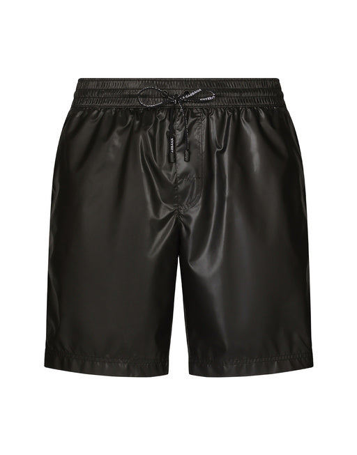 MID-LENGTH SWIM TRUNKS WITH BRANDED BAND