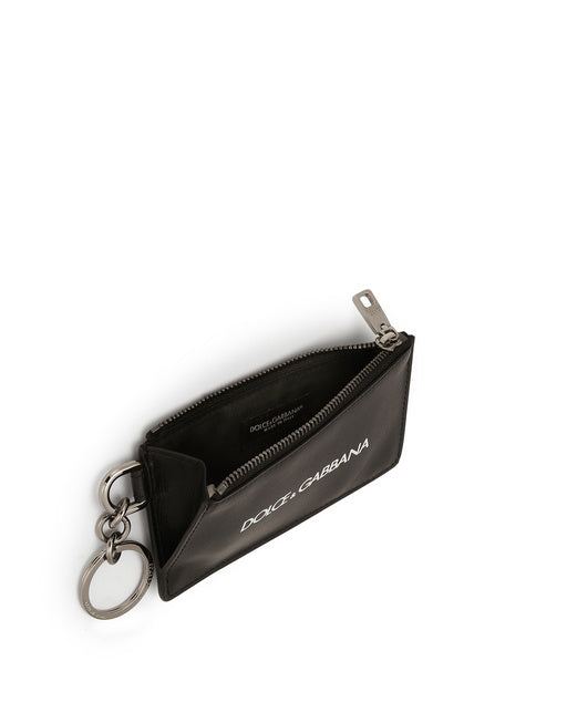 CALFSKIN CARD HOLDER WITH LOGO PRINT