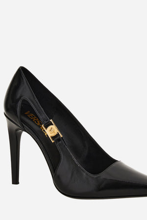 Medusa Lock Pump  In Shiny Calf Leather-Metal Hardware