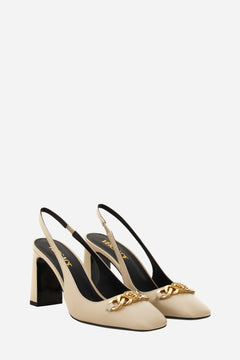 Icon Chain Sling Back  In Calf Leather