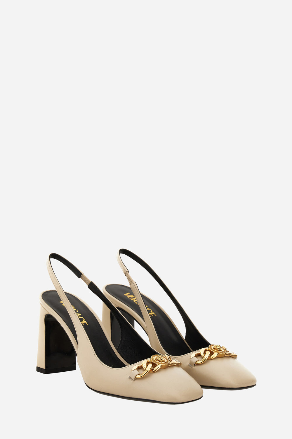 Icon Chain Sling Back  In Calf Leather